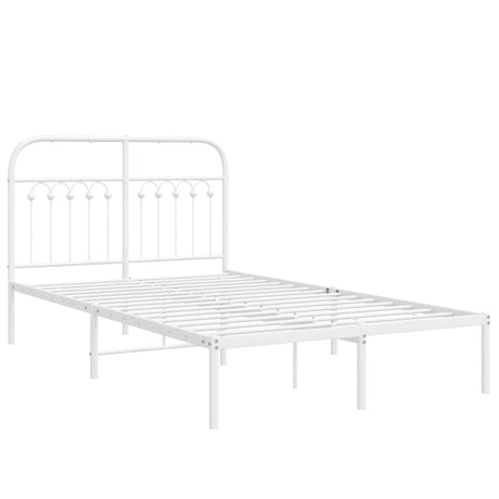 Vidaxl bedframe met hoofdbord metaal wit 120x190 cm