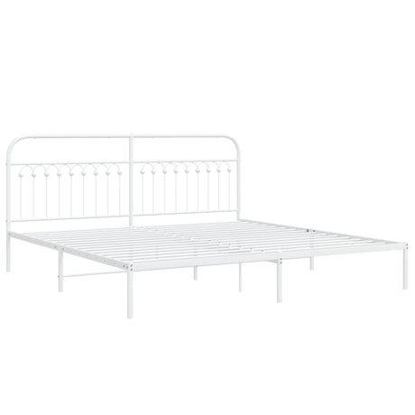 Vidaxl bedframe met hoofdbord metaal wit 200x200 cm