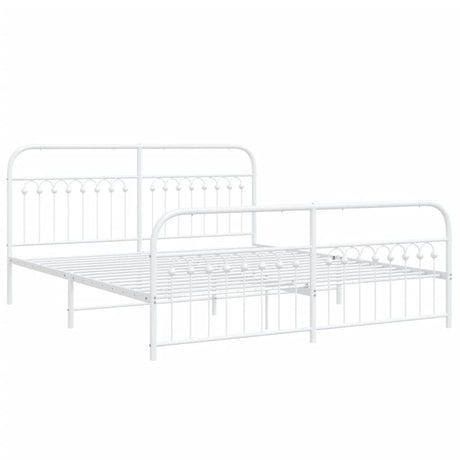 Vidaxl bedframe met hoofd- en voeteneinde metaal wit 183x213 cm