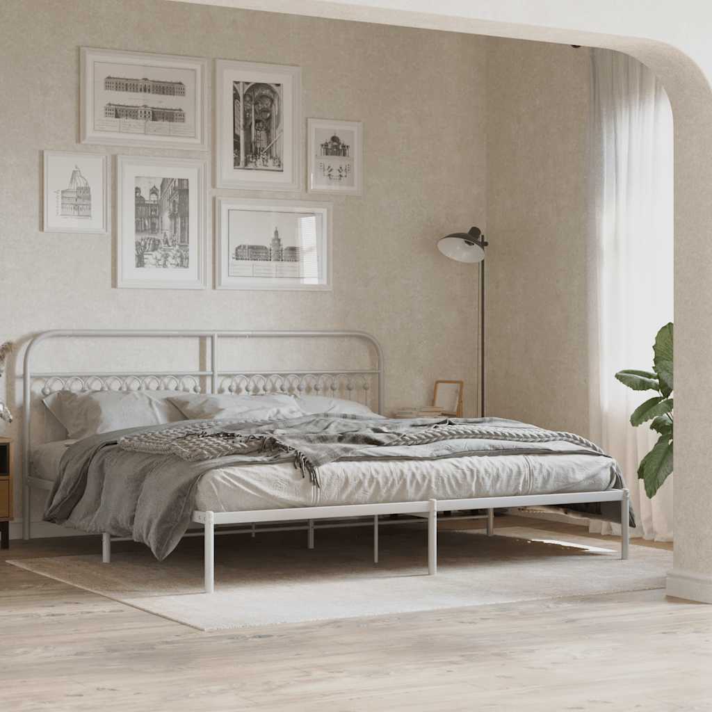 Vidaxl vervangend hoofdbord 193 cm metaal wit