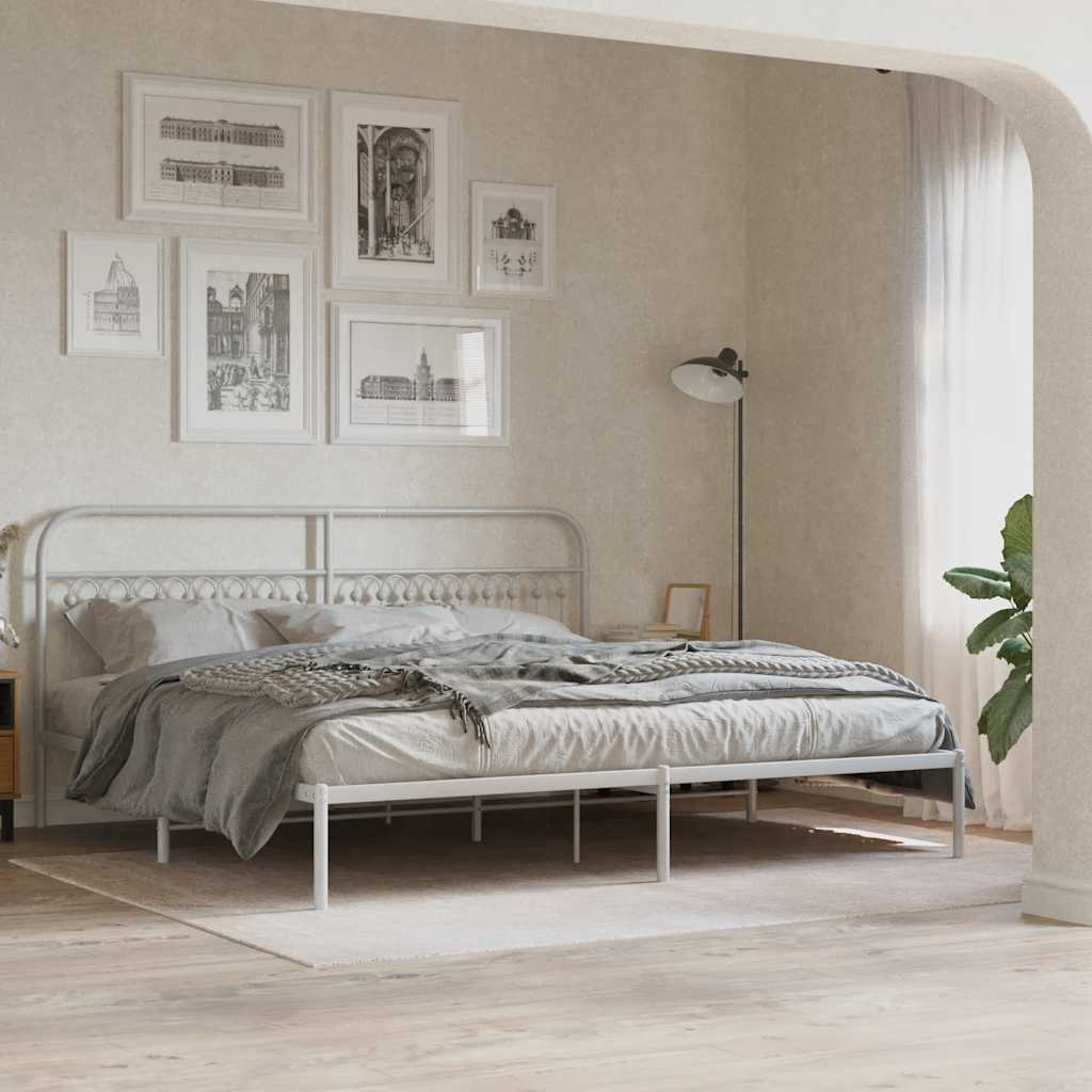 Vidaxl vervangend hoofdbord 200 cm metaal wit
