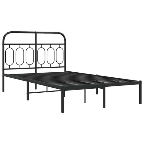 Vidaxl bedframe met hoofdbord metaal zwart 120x200 cm