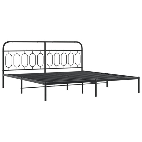 Vidaxl bedframe met hoofdbord metaal zwart 200x200 cm