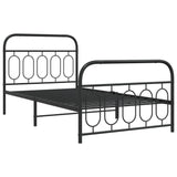 Vidaxl bedframe met hoofd- en voeteneinde metaal zwart 107x203 cm
