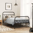 Vidaxl bedframe met hoofd- en voeteneinde metaal zwart 107x203 cm