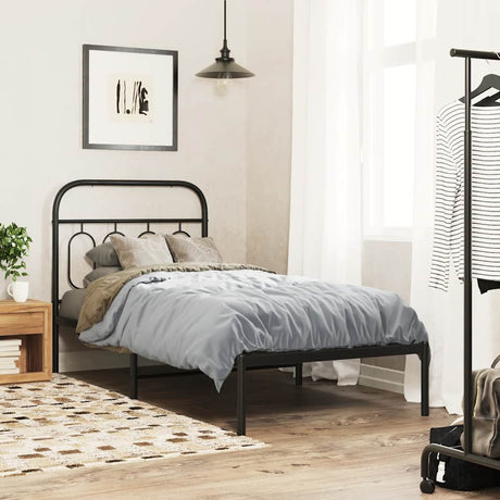 Vidaxl vervangend hoofdbord 90 cm metaal zwart