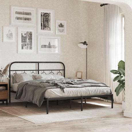 Vidaxl vervangend hoofdbord 150 cm metaal zwart