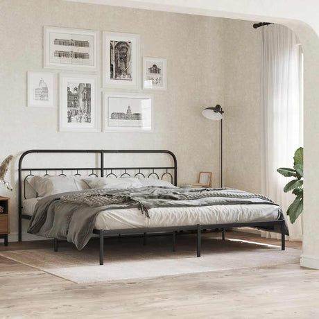 Vidaxl vervangend hoofdbord 200 cm metaal zwart