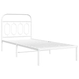 Vidaxl bedframe met hoofdbord metaal wit 90x200 cm