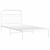 Vidaxl bedframe met hoofdbord metaal wit 100x190 cm