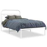Vidaxl bedframe met hoofdbord metaal wit 100x200 cm