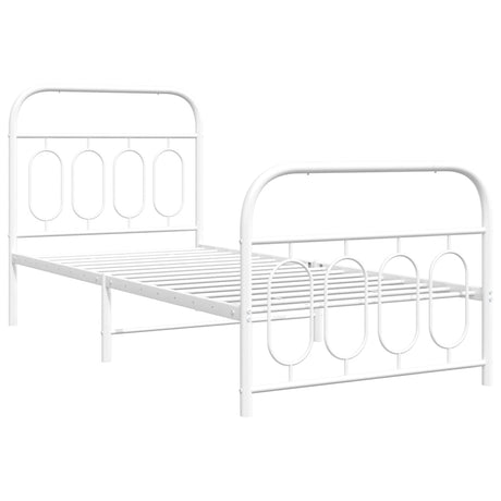Vidaxl bedframe met hoofd- en voeteneinde metaal wit 80x200 cm
