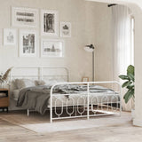 Vidaxl bedframe met hoofd- en voeteneinde metaal wit 140x200 cm