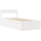 Vidaxl bedframe zonder matras massief grenenhout wit 75x190 cm
