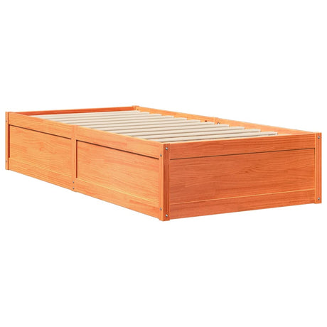 Vidaxl bedframe zonder matras massief grenenhout wasbruin 75x190 cm