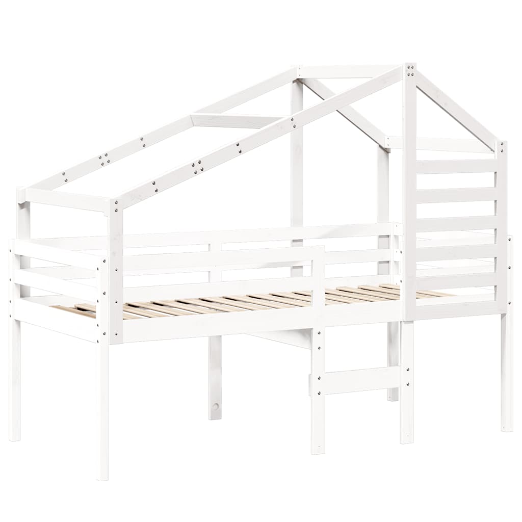 Vidaxl kinderbedhuisje 198x97x113 cm massief grenenhout wit