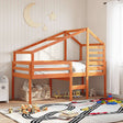 Vidaxl kinderbedhuisje 188x82x113 cm massief grenenhout wasbruin