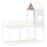 Vidaxl kinderbedhuisje 55x84x132 cm massief grenenhout wit