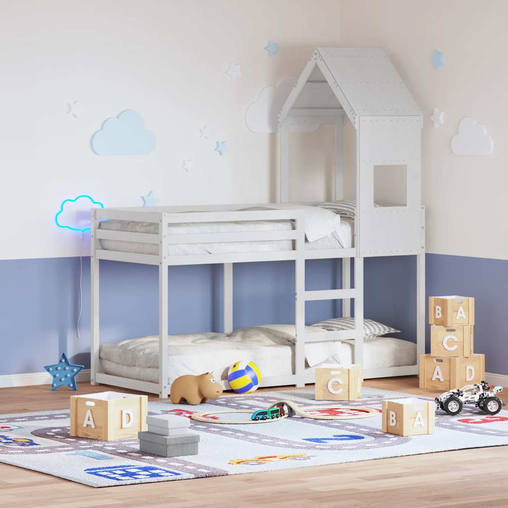 Vidaxl kinderbedhuisje 55x84x132 cm massief grenenhout wit
