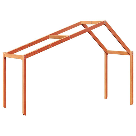 Vidaxl kinderbedhuisje 213x95,5x144,5 cm massief grenenhout wasbruin
