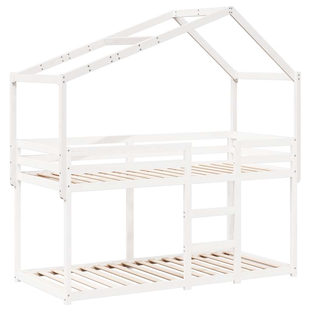 Vidaxl kinderbedhuisje 213x85,5x144,5 cm massief grenenhout wit