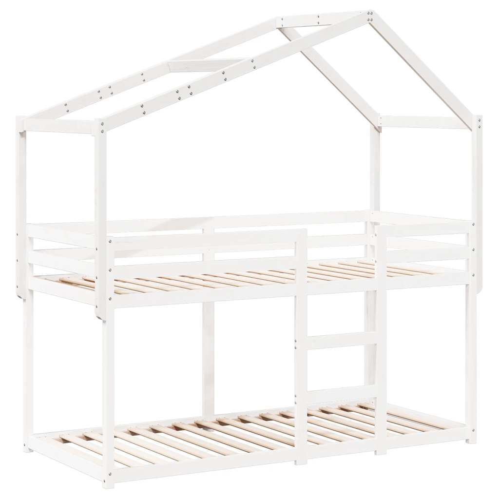 Vidaxl kinderbedhuisje 203x80,5x142 cm massief grenenhout wit