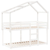 Vidaxl kinderbedhuisje 203x80,5x142 cm massief grenenhout wit