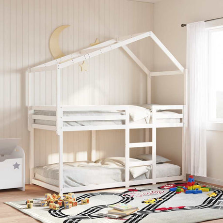 Vidaxl kinderbedhuisje 203x80,5x142 cm massief grenenhout wit