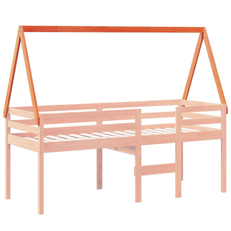 Vidaxl kinderbedhuisje 209x95,5x88 cm massief grenenhout wasbruin