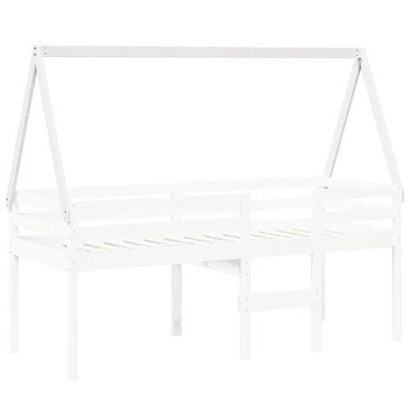 Vidaxl kinderbedhuisje 199x95,5x88 cm massief grenenhout wit