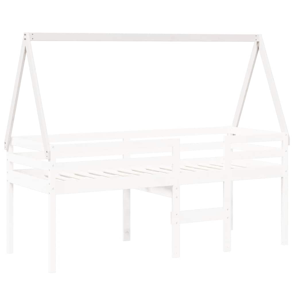 Vidaxl kinderbedhuisje 199x80,5x88 cm massief grenenhout wit