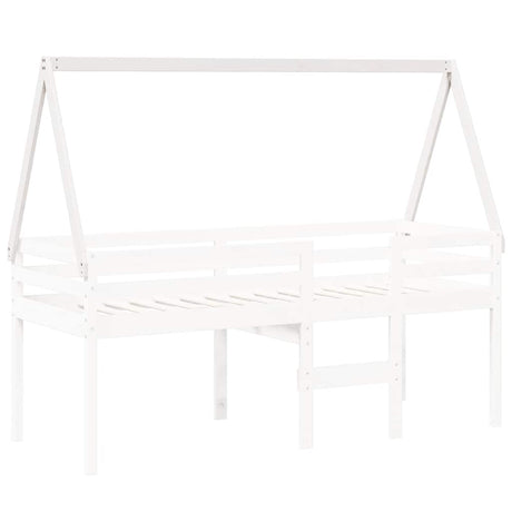 Vidaxl kinderbedhuisje 199x80,5x88 cm massief grenenhout wit