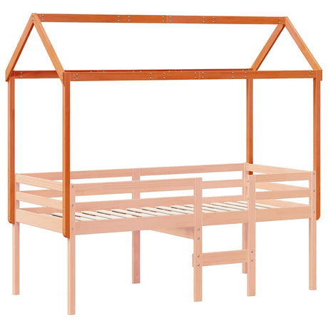 Vidaxl kinderbedhuisje 217x95,5x159 cm massief grenenhout wasbruin