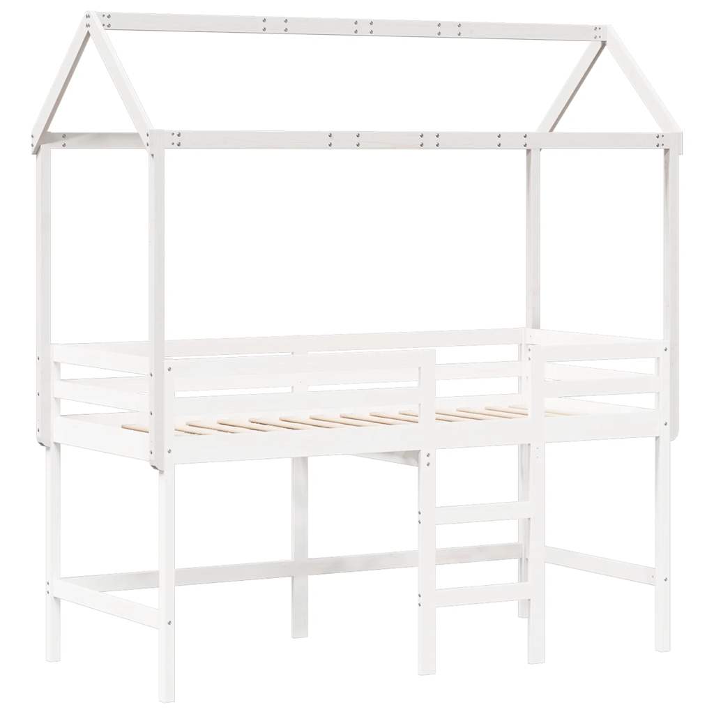 Vidaxl kinderbedhuisje 207x95,5x159 cm massief grenenhout wit