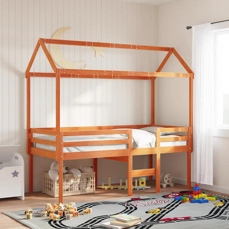 Vidaxl kinderbedhuisje 207x95,5x159 cm massief grenenhout wasbruin