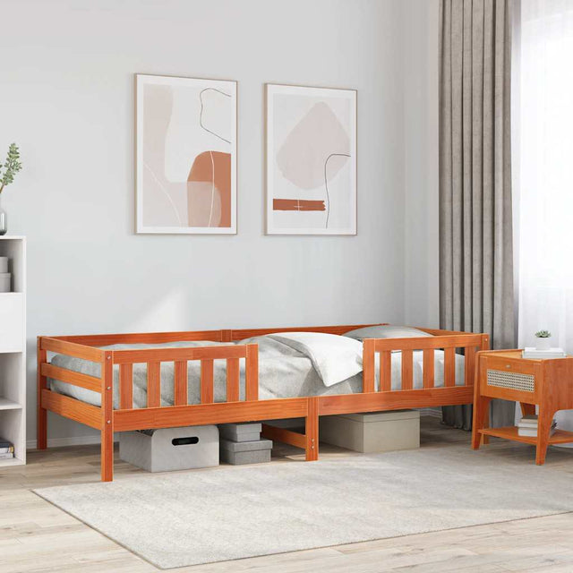 Vidaxl bedframe zonder matras massief grenenhout wasbruin 90x190 cm