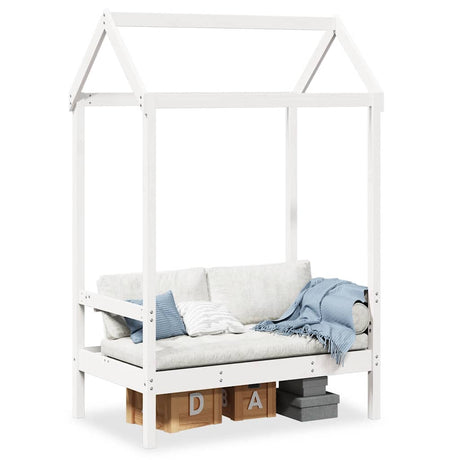 Vidaxl bank met dak 117,5x70x176,5 cm massief grenenhout wit