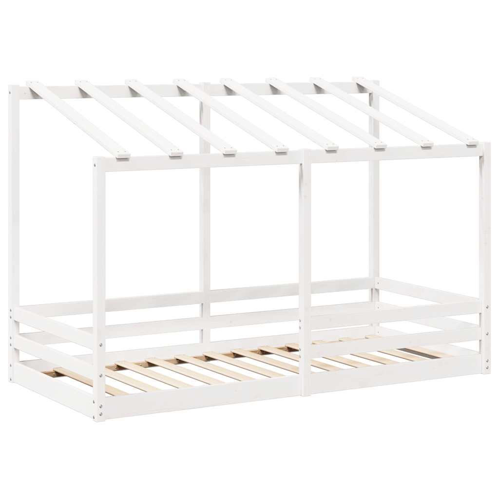 Vidaxl kinderbed met bedhuis 100x200 cm massief grenenhout wit