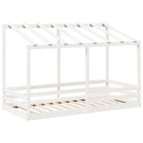 Vidaxl kinderbed met bedhuis 100x200 cm massief grenenhout wit