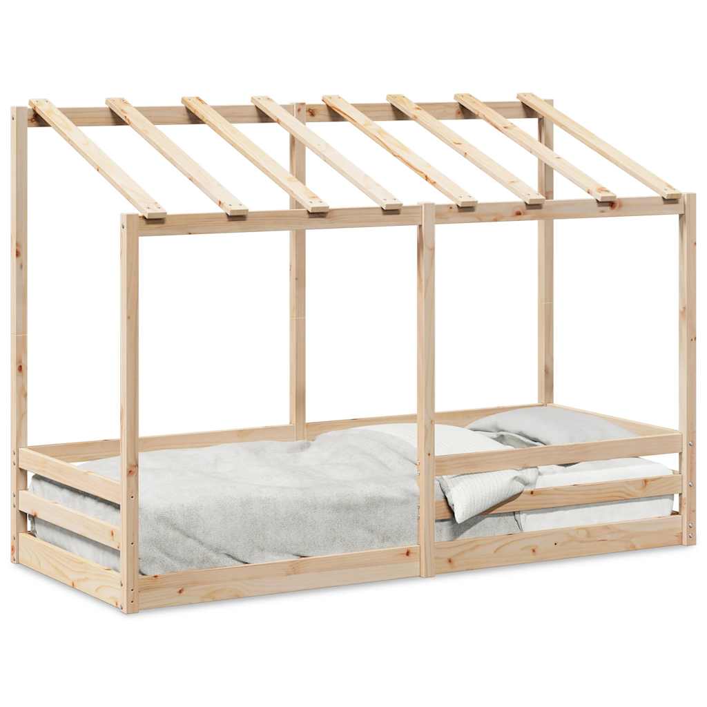 Vidaxl kinderbed met bedhuis 90x190 cm massief grenenhout