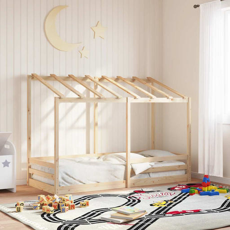 Vidaxl kinderbed met bedhuis 90x190 cm massief grenenhout