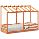 Vidaxl kinderbed met bedhuis 90x190 cm massief grenenhout wasbruin