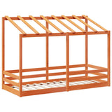 Vidaxl kinderbed met bedhuis 90x190 cm massief grenenhout wasbruin