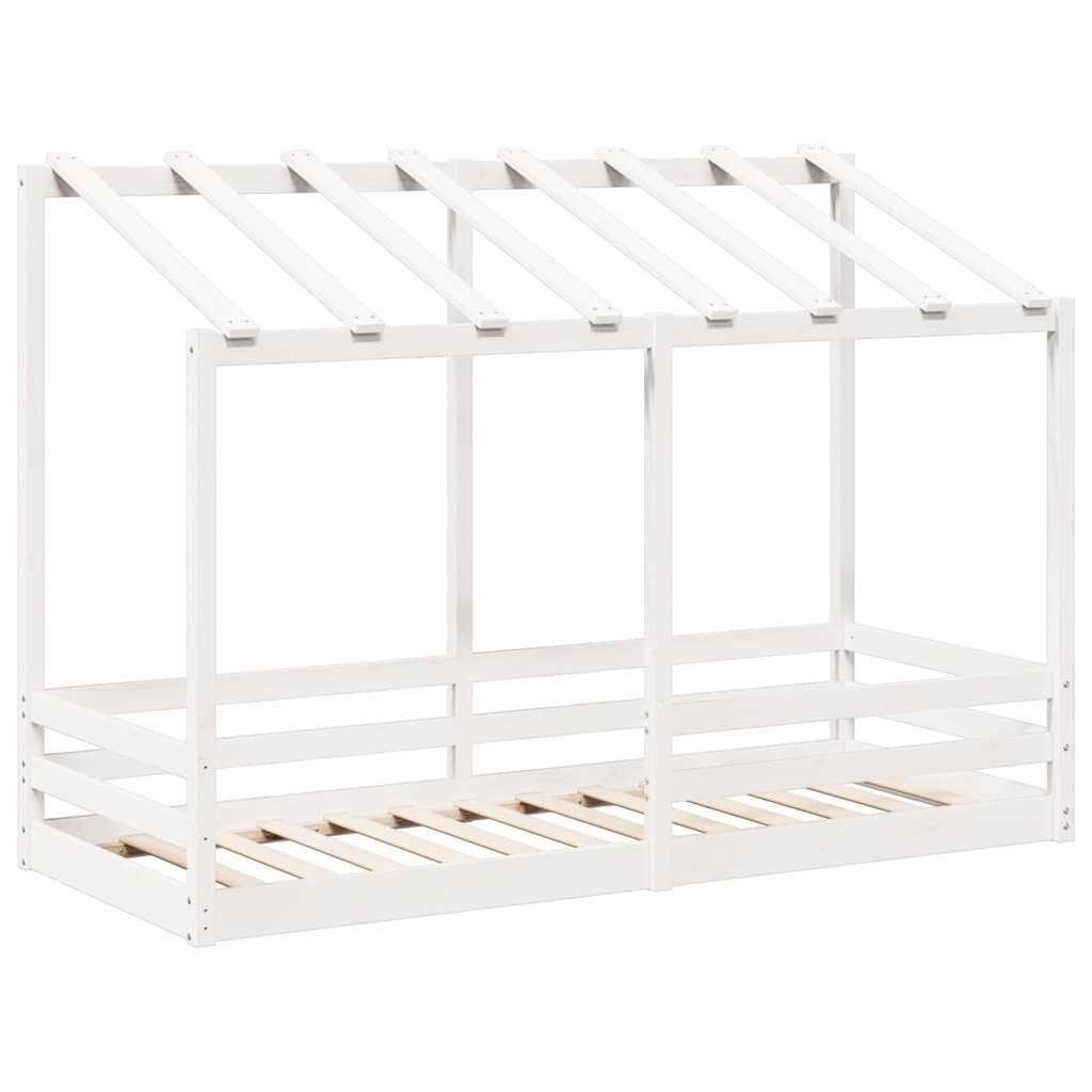 Vidaxl kinderbed met bedhuis 75x190 cm massief grenenhout wit