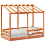 Vidaxl kinderbed met bedhuis 80x160 cm massief grenenhout wasbruin