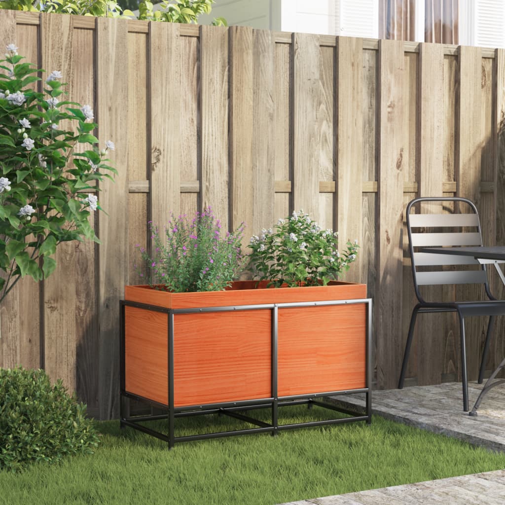 Vidaxx Pflanzgefäß 80x40x50 cm massives Kiefernholz, braun gewaschen