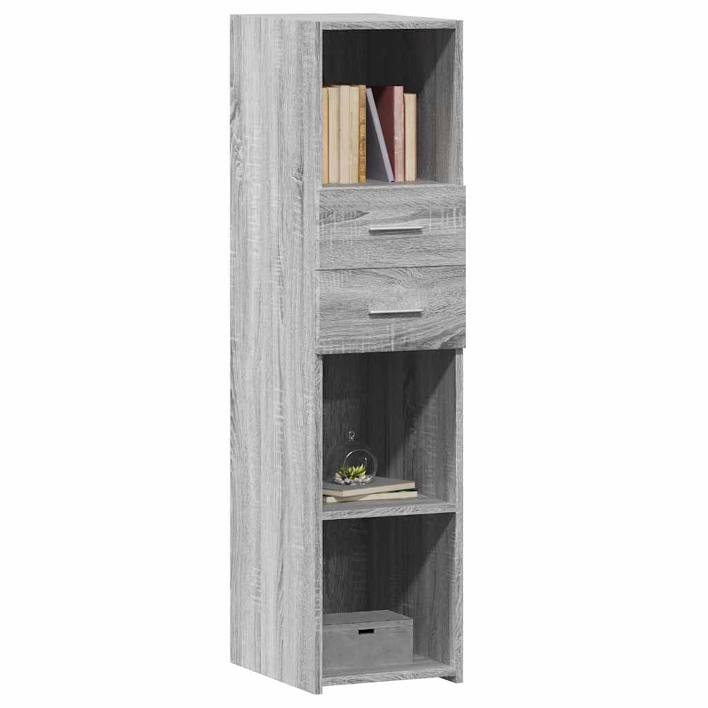 Vidaxl hoge kast 30x42,5x124 cm bewerkt hout grijs sonoma eikenkleur