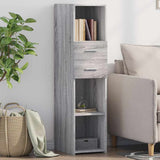 Vidaxl hoge kast 30x42,5x124 cm bewerkt hout grijs sonoma eikenkleur