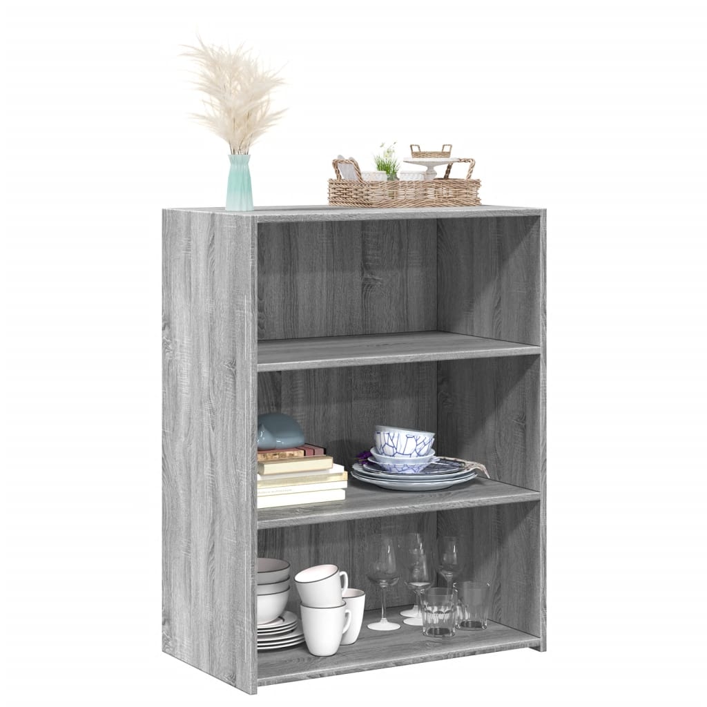 Vidaxl dressoir 70x41x93 cm bewerkt hout grijs sonoma eikenkleurig