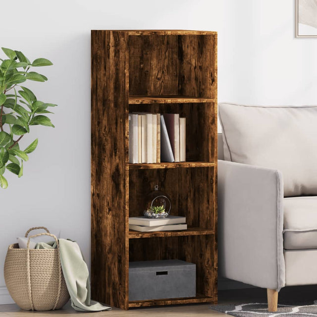 Vidaxl hoge kast 45x41x124 cm bewerkt hout gerookt eikenkleurig